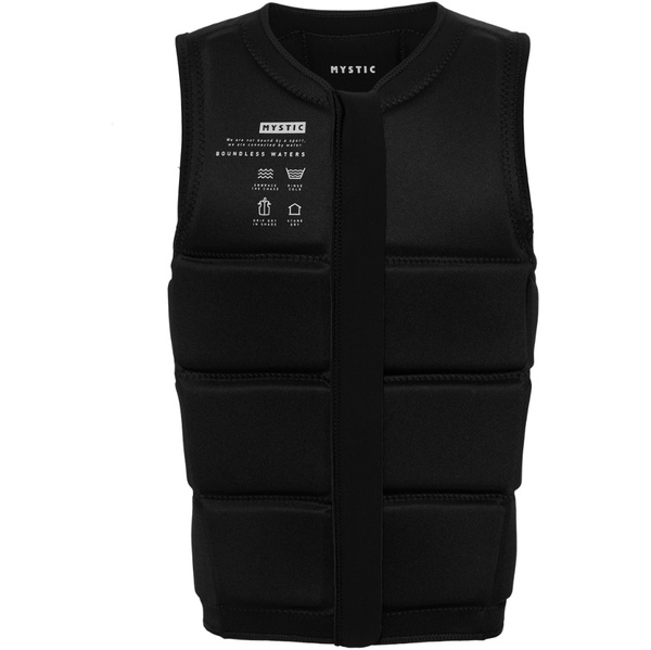 2026 Mystic Da Uomo Star Front Zip Wake Impact Vest 35005.240245 - Black